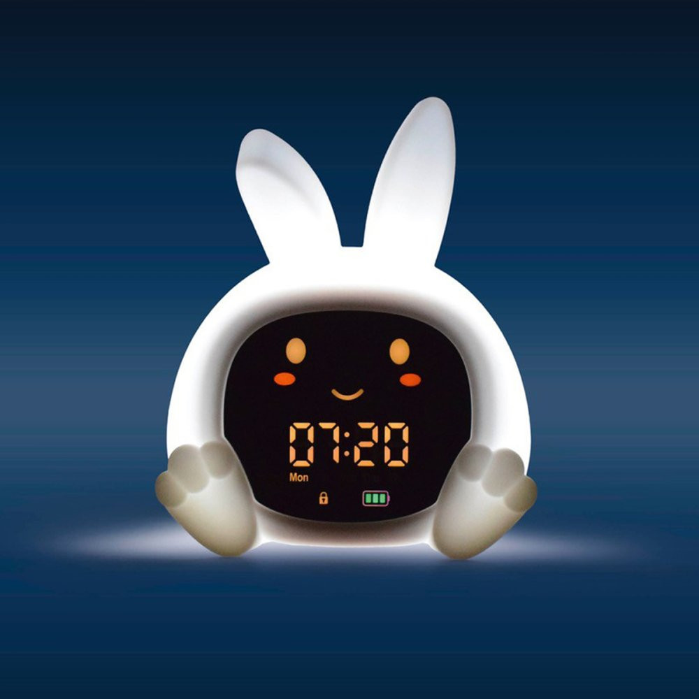 ZAZU Králíček SARAH  - tréninkový budík s nočním světlem a melodiemi