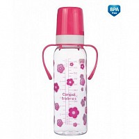Canpol babies láhev s jednobarevným potiskem a úchyty 250ml bez BPA