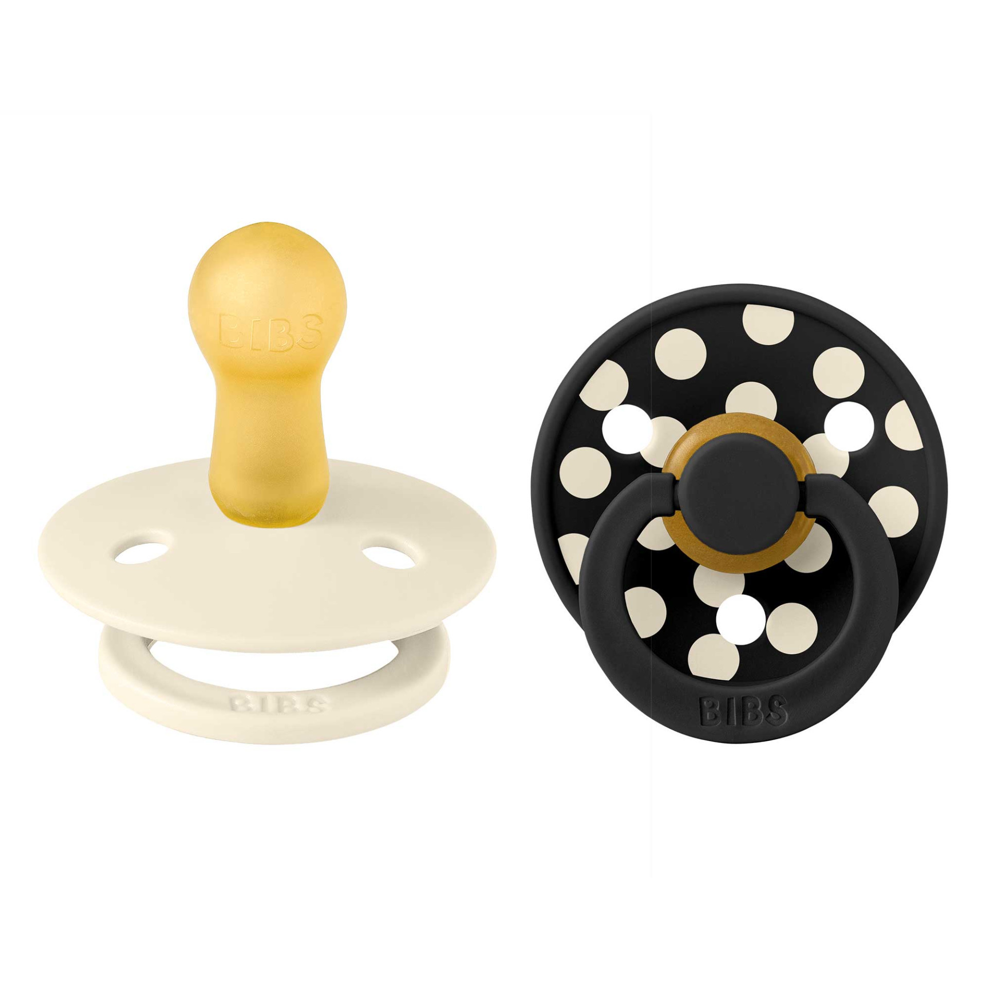 BIBS STUDIO Colour Polka dudlíky z přírodního kaučuku 2ks - vel. 1