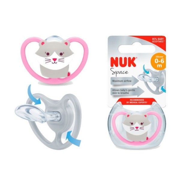 NUK Šidítko Space 6-18m BOX holka