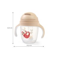 BABYONO Hrnek učicí s brčkem 6m+