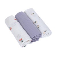 LÄSSIG Swaddle Burp blanket 85x85 Happy Fruits, 3 ks