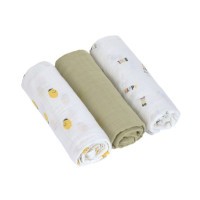LÄSSIG Swaddle Burp blanket 85x85 Happy Fruits, 3 ks
