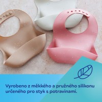 CANPOL BABIES Silikonový bryndák s kapsou DOTS