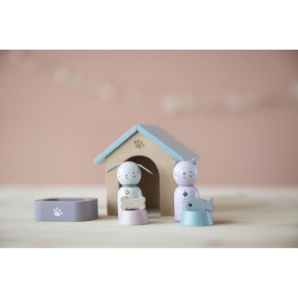 LITTLE DUTCH Set do domečku dřevěný Pejsek a kočička