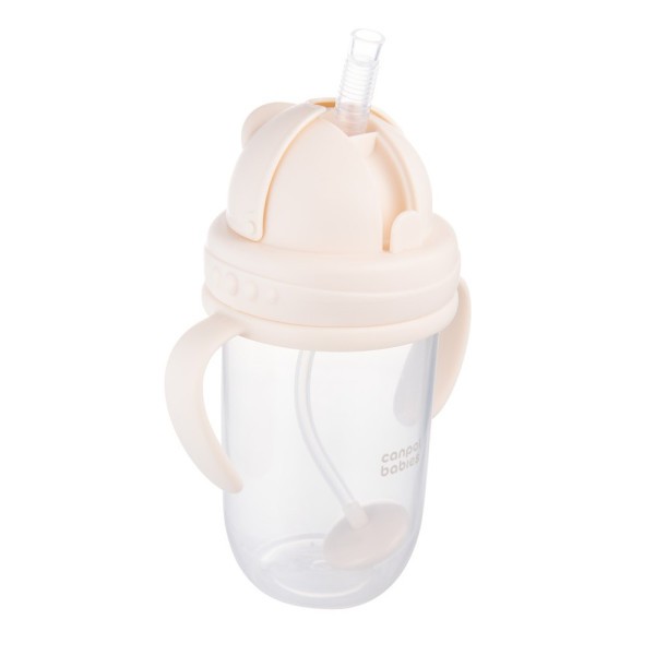 CANPOL BABIES Hrneček nevylévací se slámkou a závažím 270ml