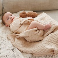 BABYONO Deka z merino vlny 75 x 100 cm dark beige 0m+