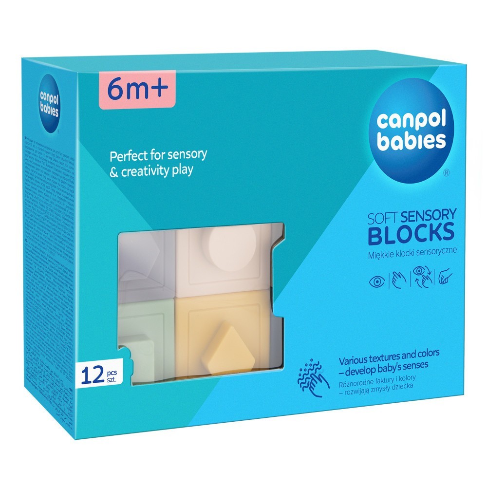 CANPOL BABIES Měkké senzorické hrací kostky 12ks
