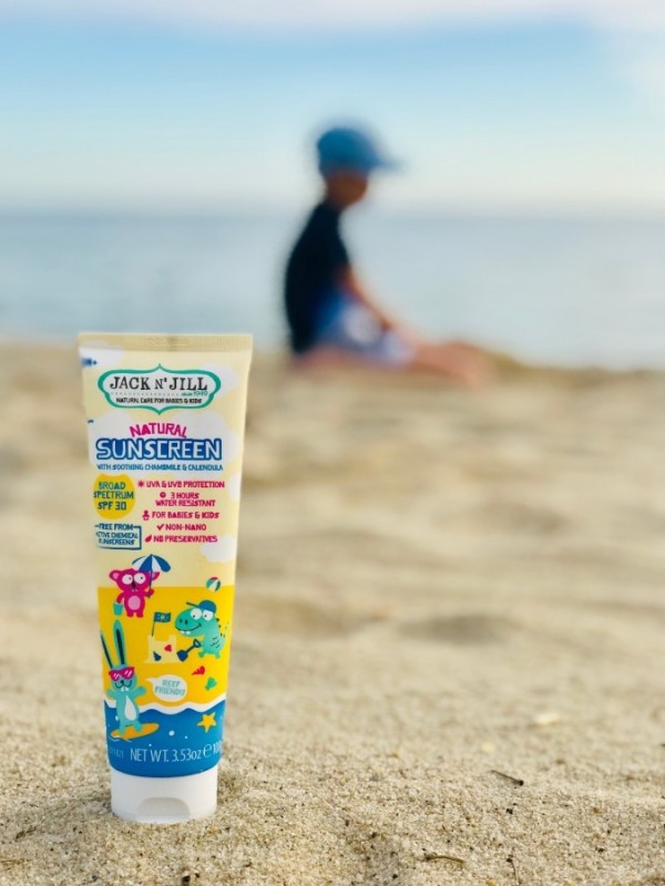 Přírodní krém na opalování Jack N' Jill SUNSCREEN se zklidňujícím výtažkem z heřmánku a měsíčku