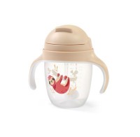 BABYONO Hrnek učicí s brčkem 6m+