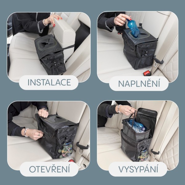 ZOPA Odpadkový koš do auta vodotěsný s víkem