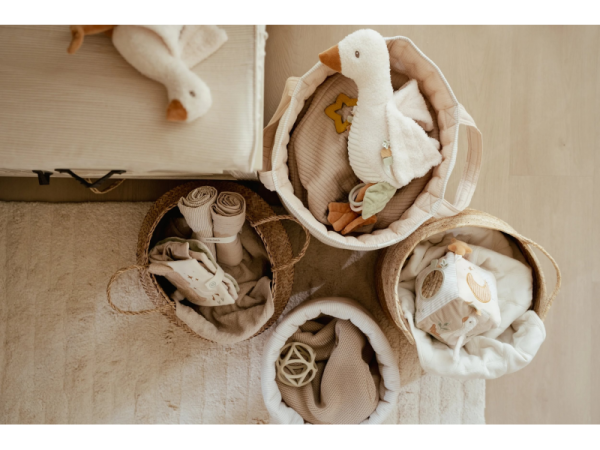 LITTLE DUTCH Košík textilní oboustranný extra velký Pure