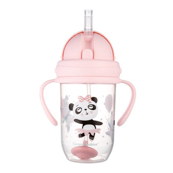 CANPOL BABIES Nevylévací hrneček se slámkou a závažím EXOTIC ANIMALS 270ml