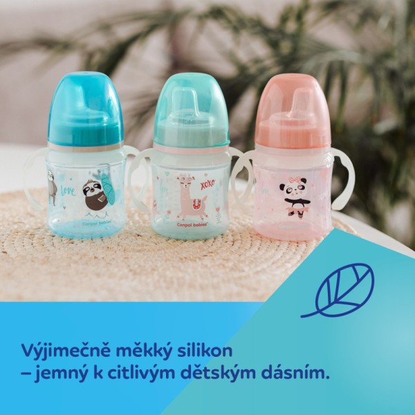 CANPOL BABIES Tréninkový hrneček se svítícími úchyty EXOTIC ANIMALS 240ml