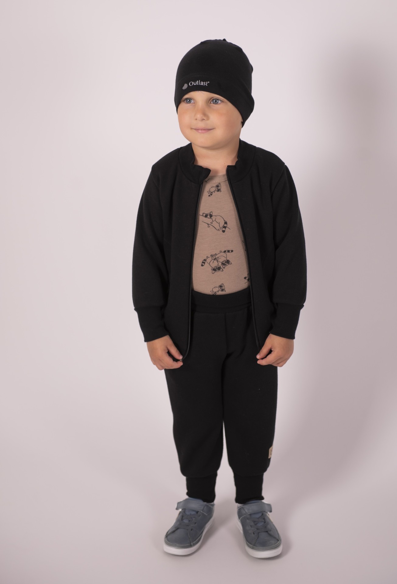 LITTLE ANGEL Tepláky hřejivé - černá