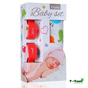Baby set - bambusová osuška + kočárkový kolíček