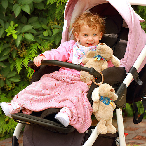 BABYONO Deka pletená bambusová srdce 75x100 cm