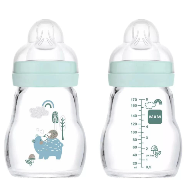 MAM Dětská skleněná láhev 170 ml Feel Good 0+, 1 ks