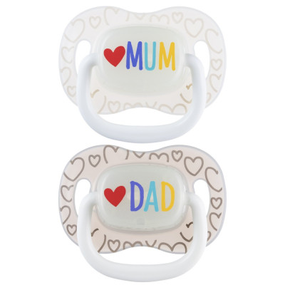 Dudlík LOVE MUM&DAD 6-18m 2ks