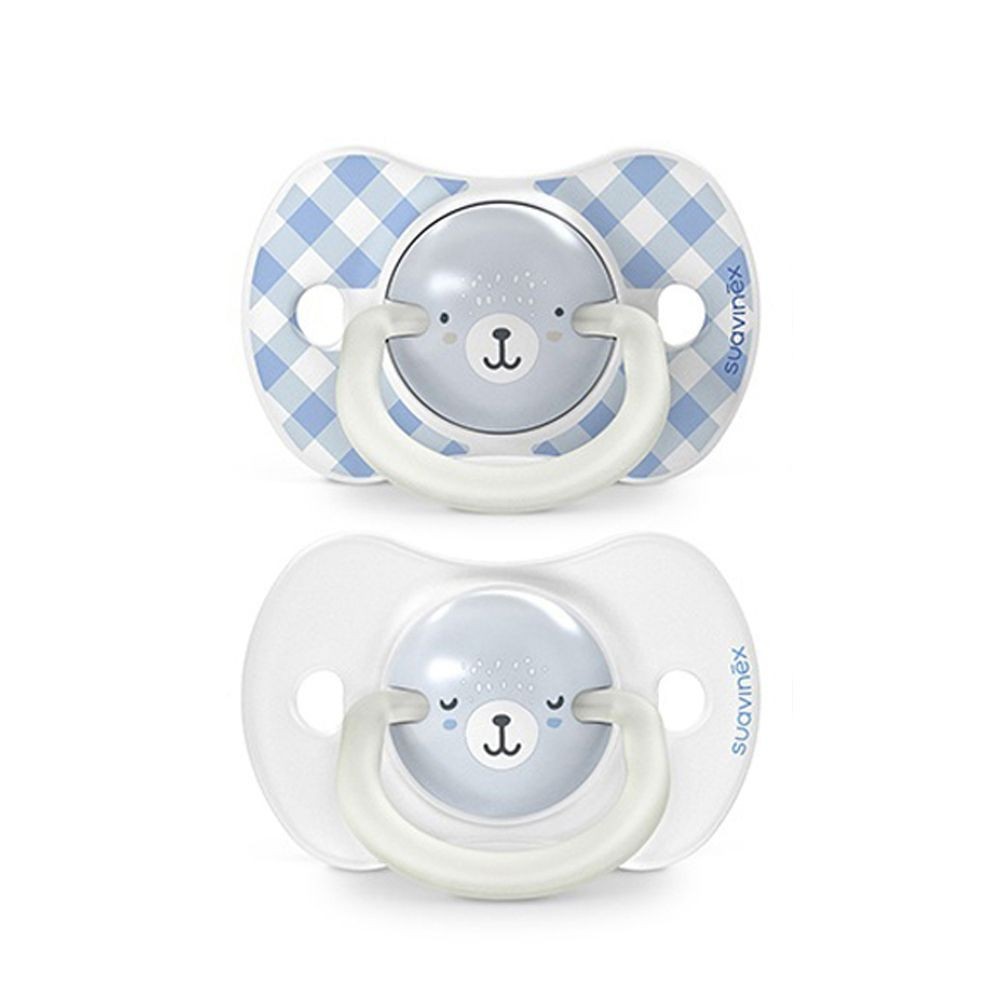 SUAVINEX Šidítko DEN&NOC fyziologické silikon WILD @ FREE 0-6 m - 2 ks - 2 ks - modré