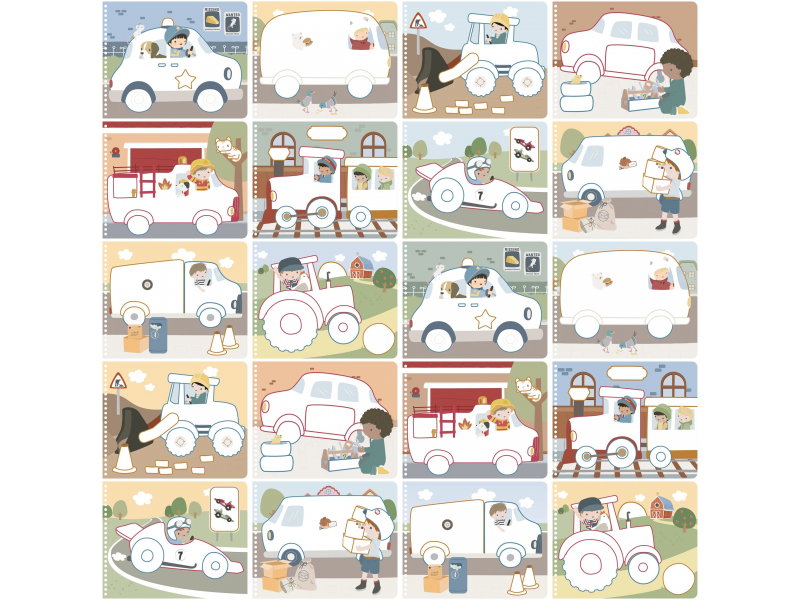 LITTLE DUTCH Omalovánky s pastelkami Doprava Jim