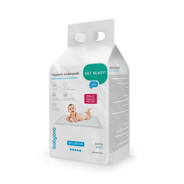 BABYONO Podložky přebalovací pod dítě 40 x 60 cm, 20ks + 2ks zdarma