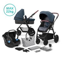 Kočárek kombinovaný 3v1 XMOOV Denim Kinderkraft + Dárek