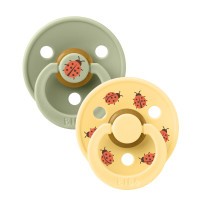 BIBS STUDIO Colour Ladybug dudlíky z přírodního kaučuku 2ks – velikost 1