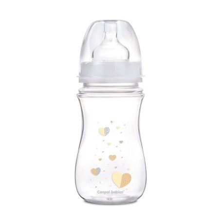 Canpol babies Láhev se širokým hrdlem NEWBORN BABY 240ml bílá