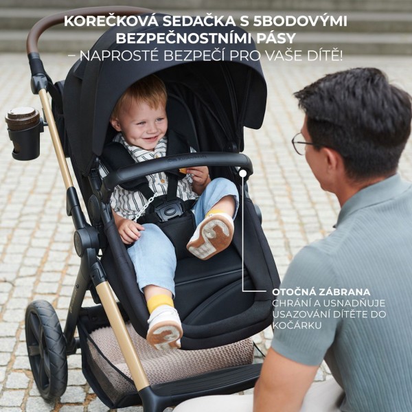 KINDERKRAFT Kočárek kombinovaný Moov 2 3v1, pěnová kola