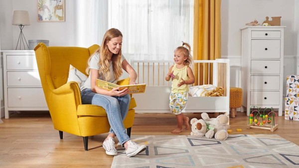 KINDERKRAFT Postýlka dřevěná se zábranou Lunky Grey