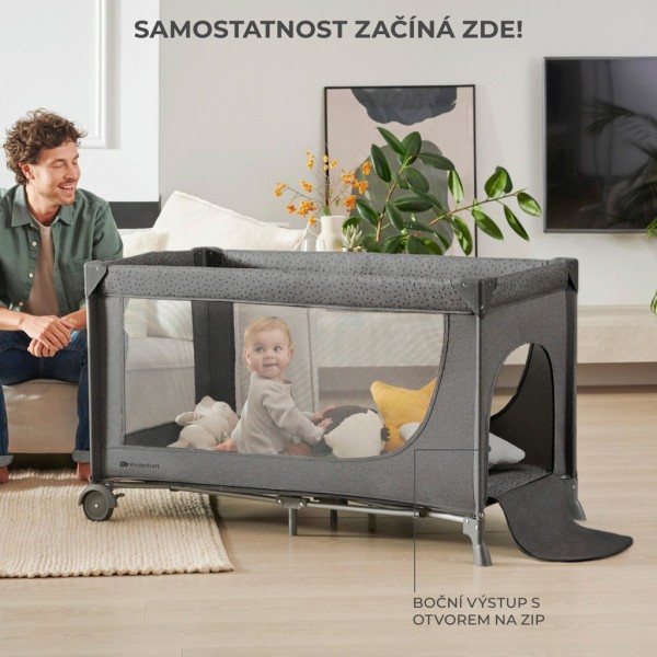 KINDERKRAFT Postýlka cestovní Joy 2 s doplňky