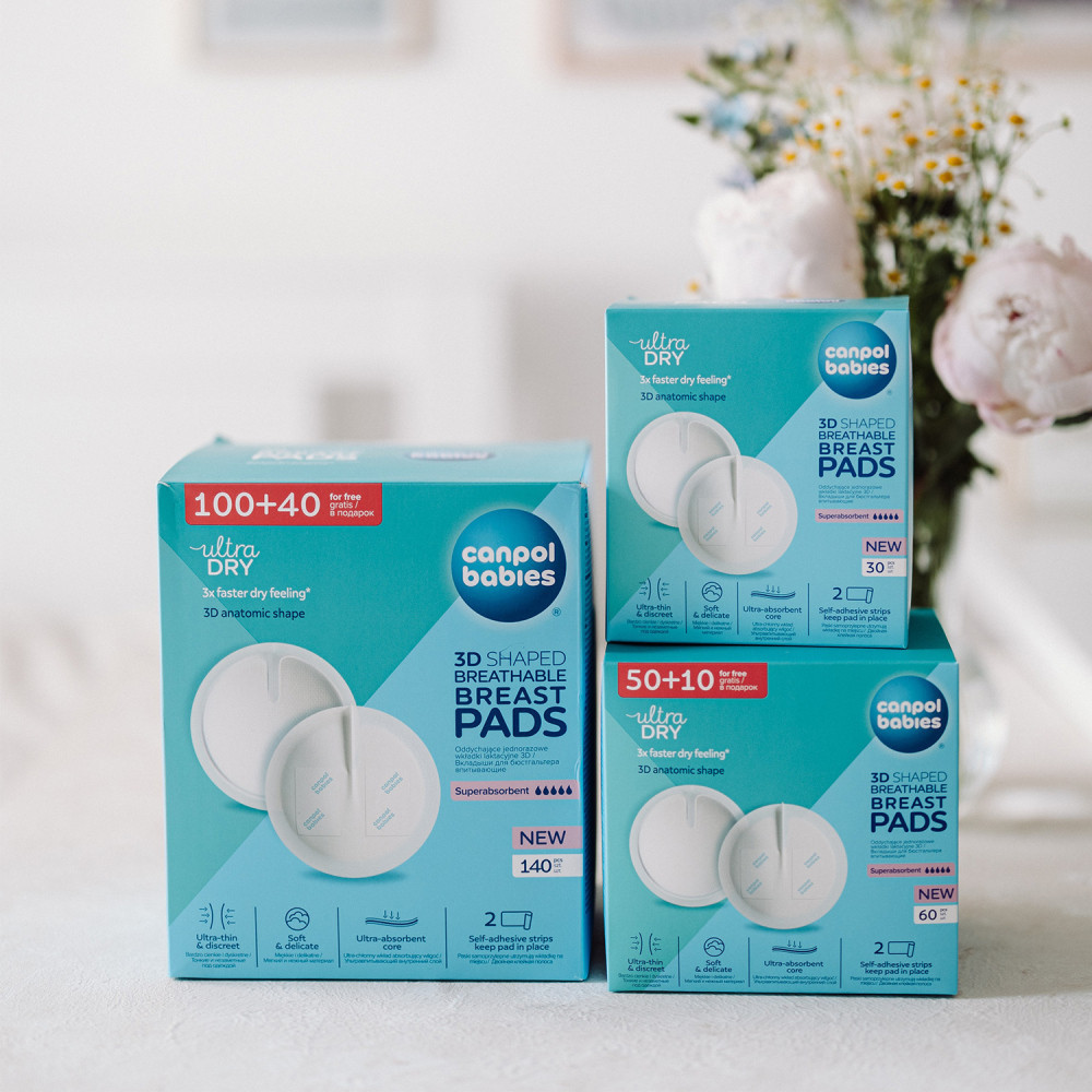 CANPOL BABIES Tvarované prodyšné vložky do podprsenky 3D 50+10ks