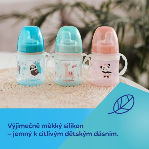 CANPOL BABIES Tréninkový hrneček se svítícími úchyty EXOTIC ANIMALS 240ml