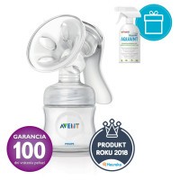 PHILIPS AVENT Odsávačka mateřského mléka Natural se zásobníkem 125 ml + AQUAINT 500 ml