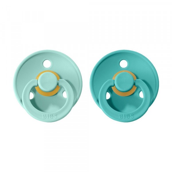 Bibs Colour vel.1 z přírodního kaučuku 2ks - Mint & Turquoise
