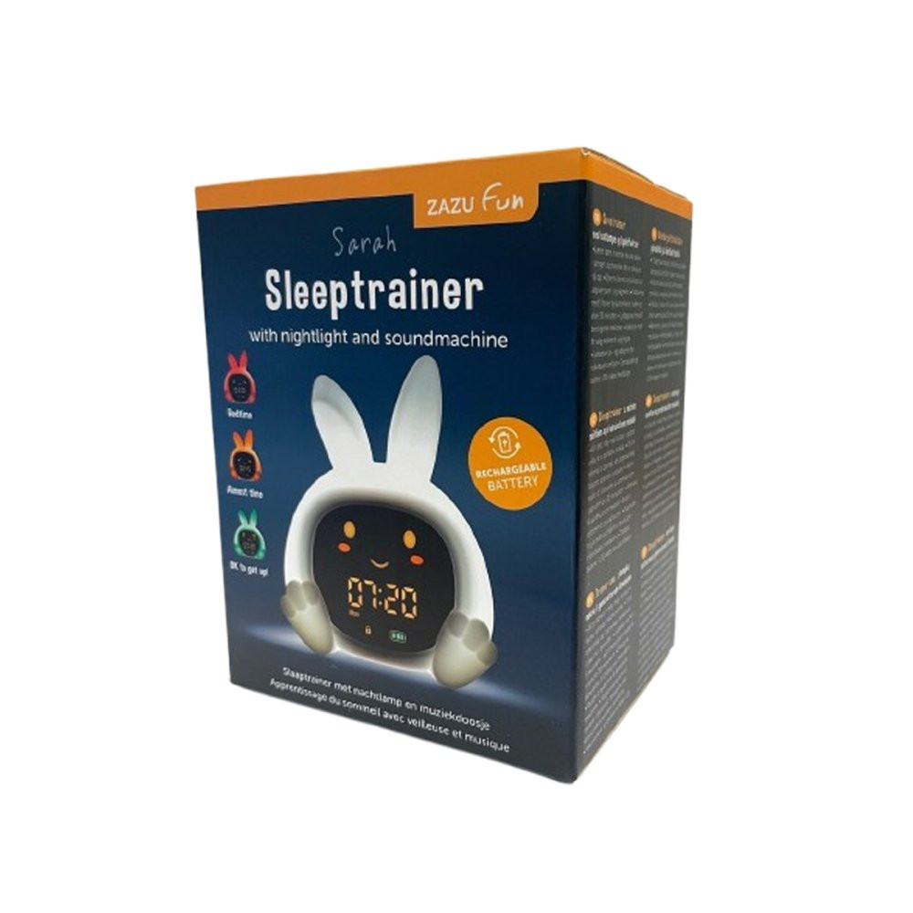 ZAZU Králíček SARAH  - tréninkový budík s nočním světlem a melodiemi