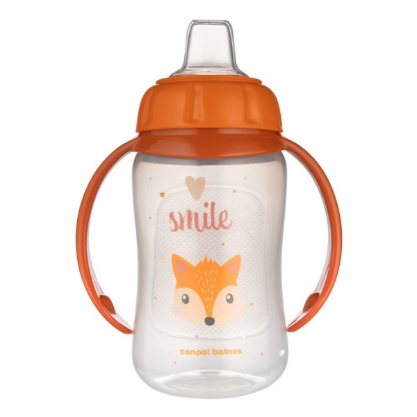CANPOL BABIES Hrneček tréninkový CUTE ANIMALS se silikonovým pítkem 320ml