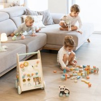 SARO BABY Dřevěné kostky v kyblíku 60ks 24m+