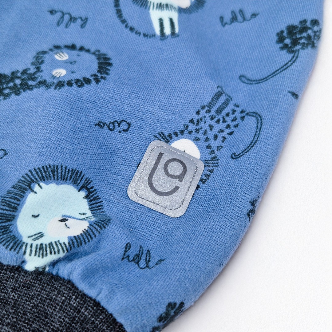 LITTLE ANGEL Tepláky - denim lvíčci