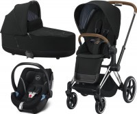 Kočárek CYBEX Set Priam Chrome Brown Seat Pack 2021, Lux Carry Cot včetně Aton 5