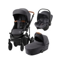 Set kočárek Smile 4 + hluboká korba + autosedačka Baby-Safe Core, Midnight Grey - Midnight Grey