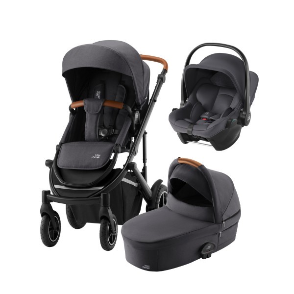 Set kočárek Smile 4 + hluboká korba + autosedačka Baby-Safe Core, Midnight Grey - Midnight Grey