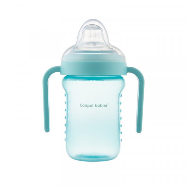CANPOL BABIES Nevylévací hrníček se silikonovým pítkem 220ml