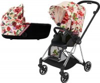 Kočárek CYBEX Mios Seat Pack Fashion Spring Blossom 2021 včetně korby, podvozek mios Chrome Black