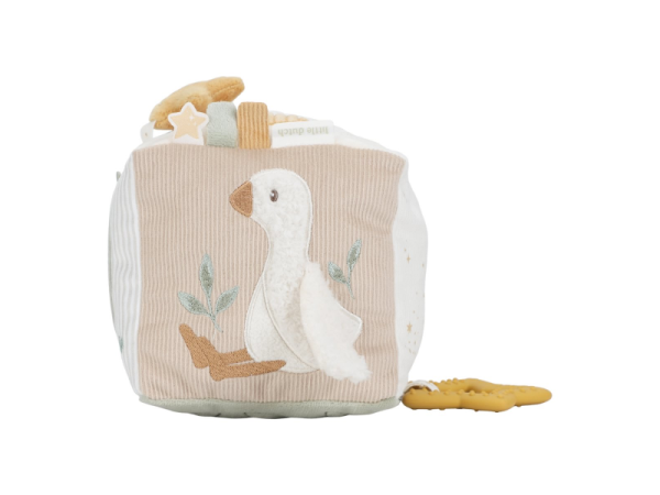 LITTLE DUTCH Kostka textilní s aktivitami Newborn Naturals