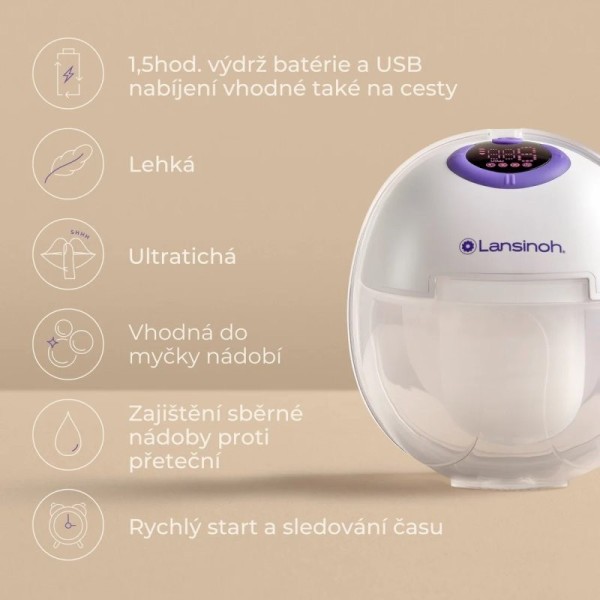 LANSINOH Odsávačka mateřského mléka Handsfree DUO