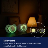 LOVI Dudlík svítící silikonový dynamický CAPICHILL 6-18m 2ks