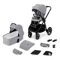 KINDERKRAFT Kočárek Everyday 2v1 Light Grey + KIDDY Evolution Pro Moon Grey