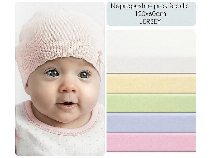Prostěradlo nepropustné Baby Centrum Jersey 120x60cm